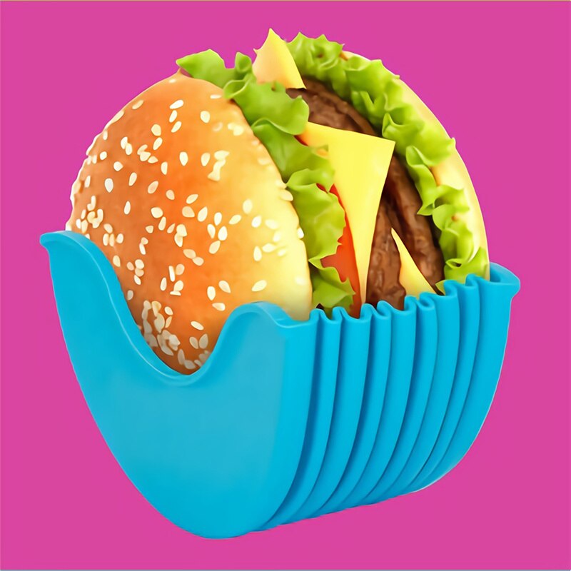 Retractable Hamburger Fixed Box Reusable Plastic Rack Burger Holder Kitchen Organizer Donuts Storage Case Burger Rack Holder
