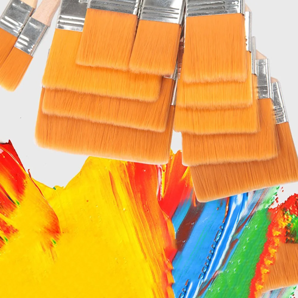 12-delige nylon kwastenset - Hoogwaardige synthetische haren voor acryl, olie, aquarel, tekenen en kunstbenodigdheden