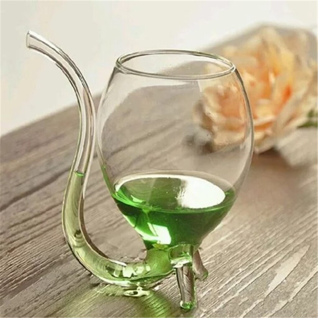 Copa de vino de vidrio resistente al calor, copa de leche de zumo, té, whisky, creatividad