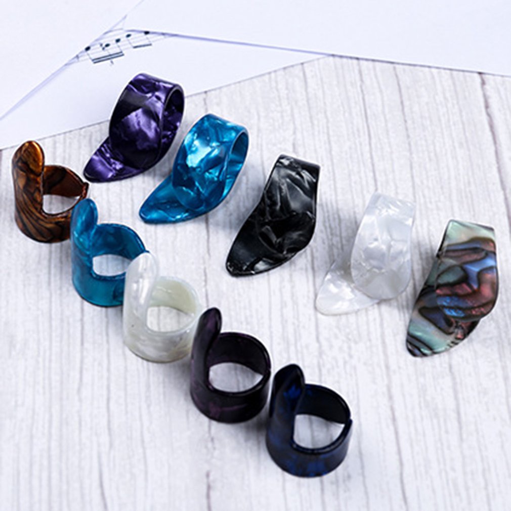 Púa de guitarra para dedo pulgar, púas de tubo de guitarra, púas para pulgar, accesorios de guitarra eléctrica, Color aleatorio