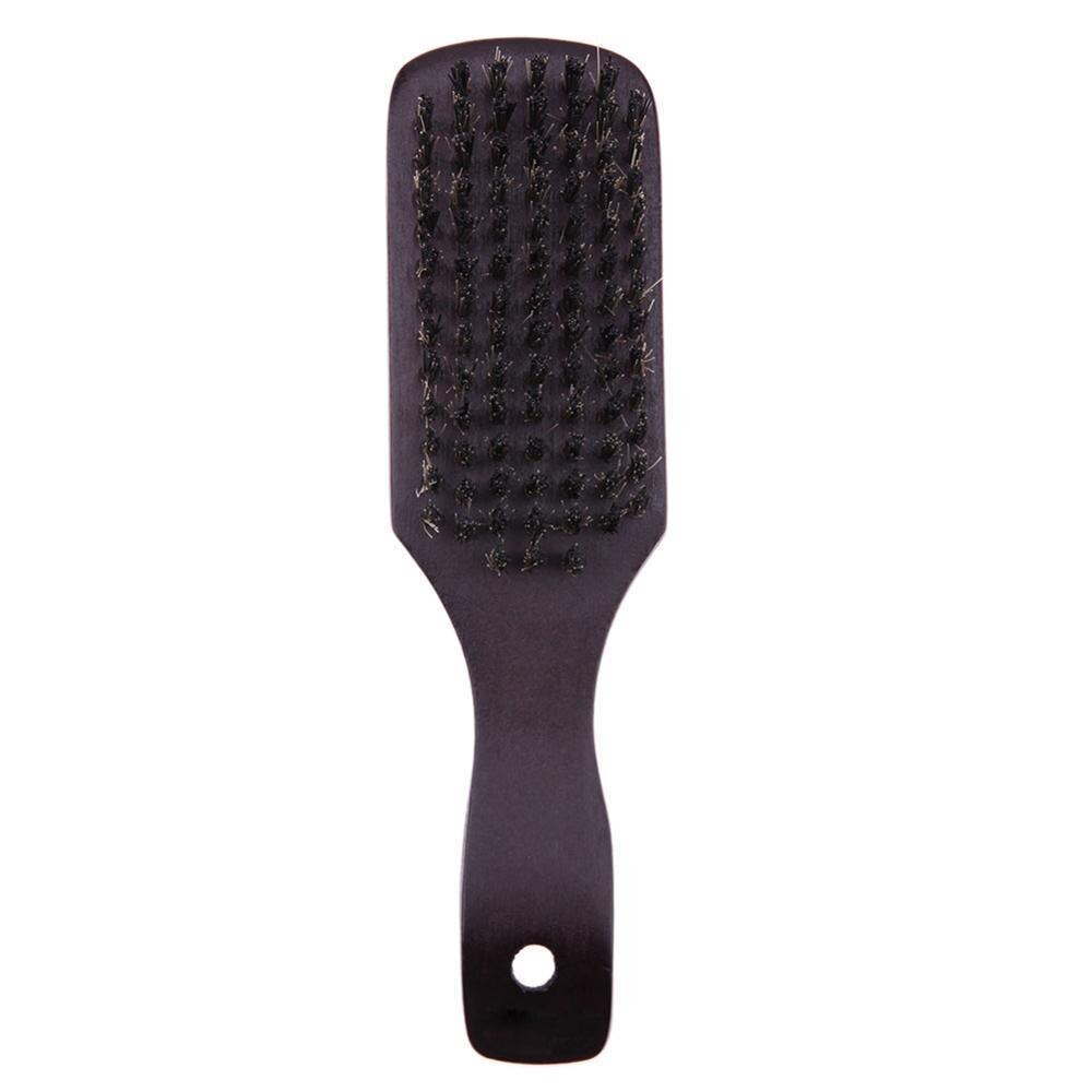 Träskaft hårborsteset hårt vildsvinsborst kammar styling för män kvinnor frisör hårstyling skägg kam borste rak: E 18 x 5 x 3.5cm