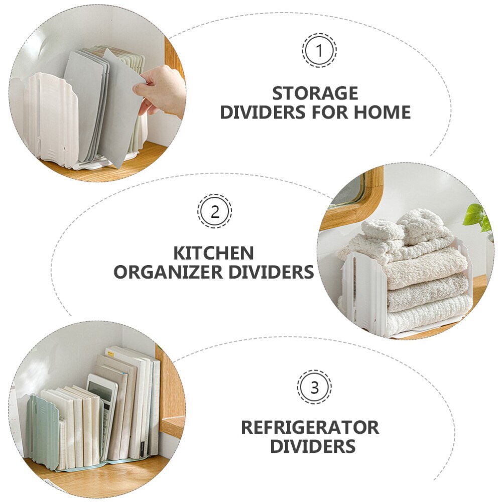 2pcs PP Multifunctional Flexible Partition Board Storage Dividers (White)