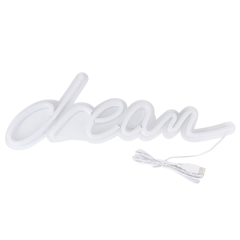 Onderscheidend Droom Vorm Engels Letters Usb Led Light Thuis Party Wedding Bar Restaurant Cafe Decoratieve Licht