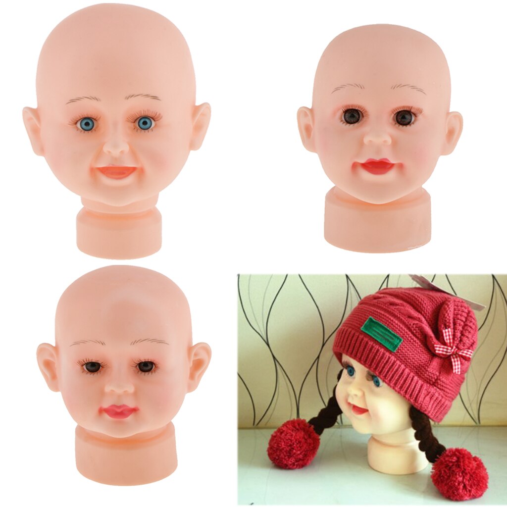 Child Size Baby Boy Mannequin Manikin Head For Hair Wigs Hats Glasses Holder Show Stand Display Free Stand 6.3 inch Tall