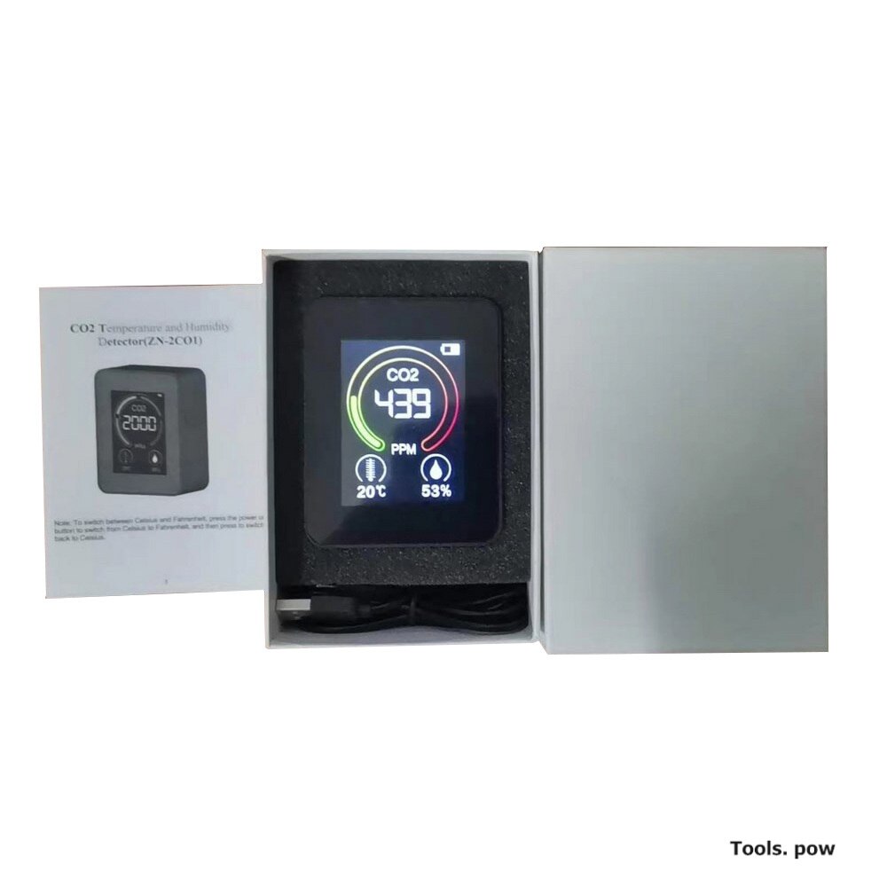 Binnenluchtkwaliteitsmonitor, Multifunctionele formaldehyde PM2.5/TVOC/HCHO temperatuur- en vochtigheidsluchtkwaliteitsmonitor voor thuis, kantoor en school