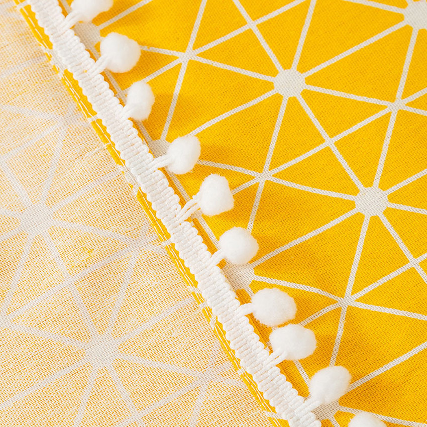 Geel Geometrische Printing Stofdicht Cover Katoen Linnen Wasmachine Koelkast Magnetron Nachtkastje Decoratie