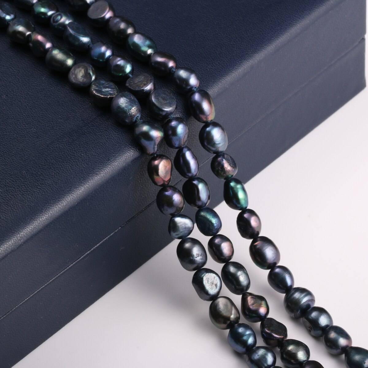 Naturlig ferskvandsperle uregelmæssig form sorte perler perler gør for charme smykker armbånd halskæde tilbehør størrelse 6-7mm