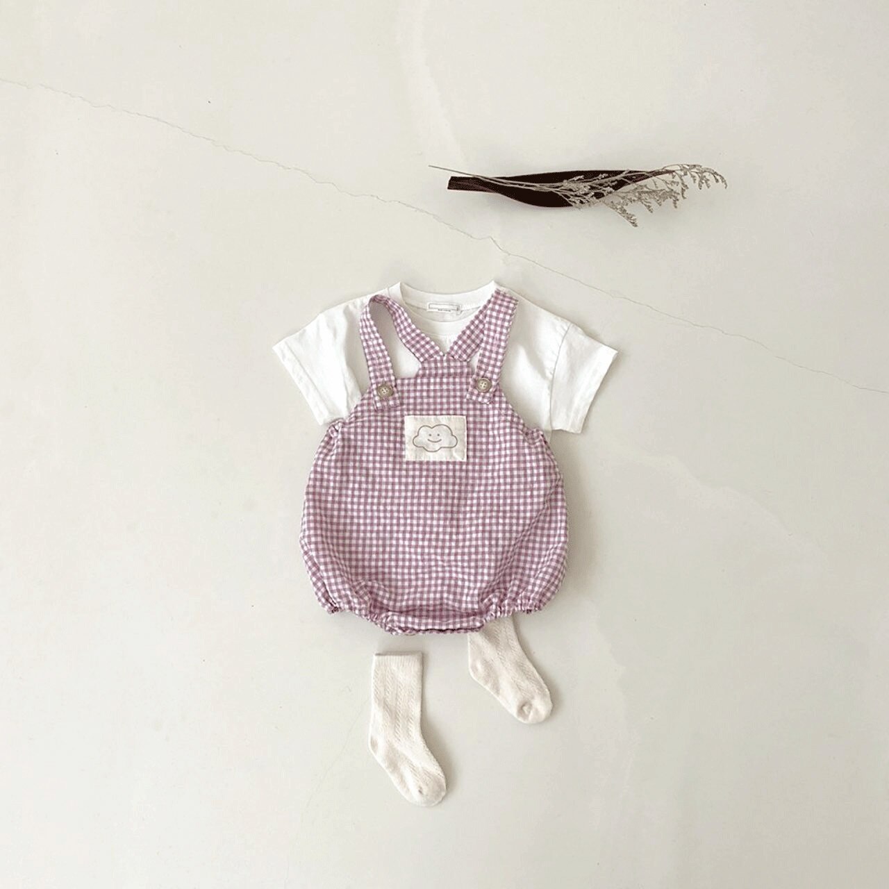 Vêtements pour -né, pantalon à bretelles pour bébé, à carreaux, pour garçon et fille, pour été, 7891,