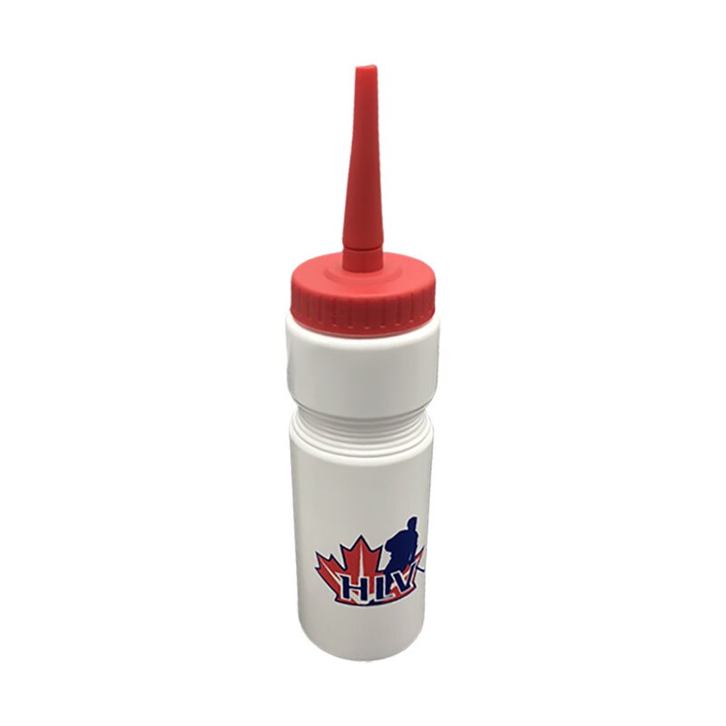 Hockey vandflaske hvid hdpe plast ingen bpa sport ishockey fodbold lacrosse flasker klassisk forlænget spids sportsudstyr: Rød