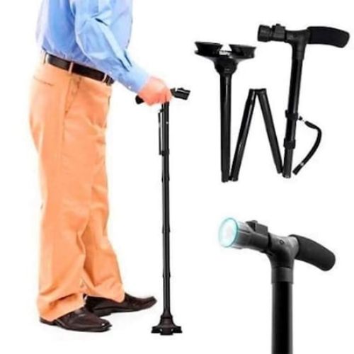 OLD MAN WALKING STICK WITH BASTON LIGHT FOLDABLE PRACTICAL MULTI-PURPOSE MULTIPURPOSE ERGONOMIC