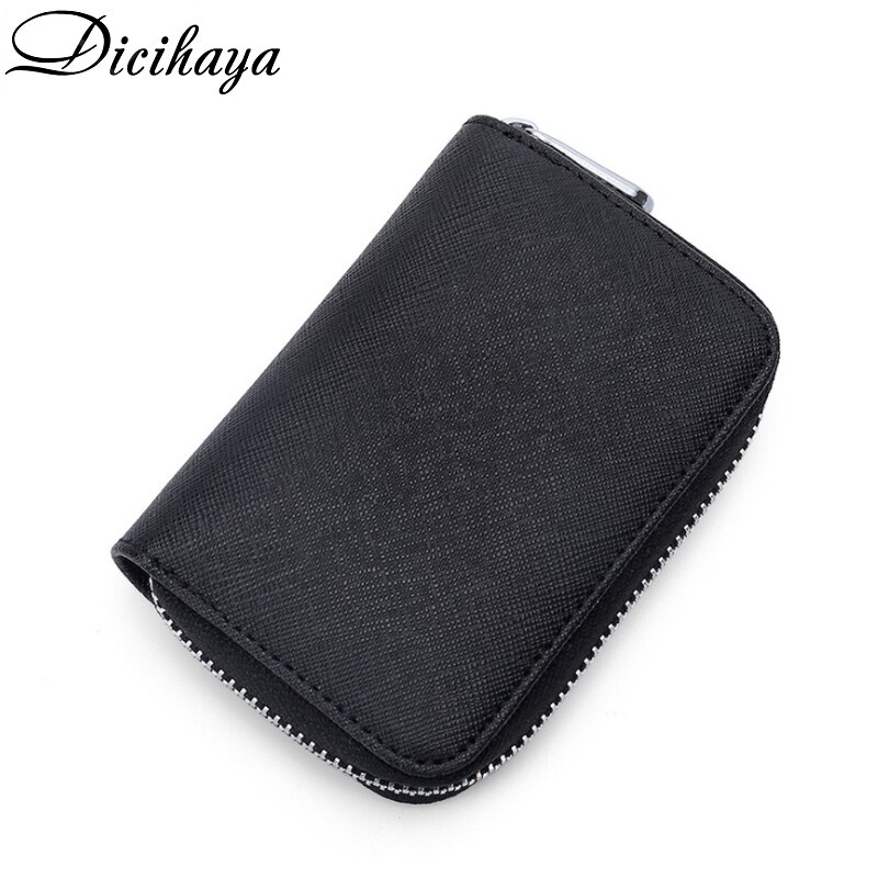 DICIHAYA Bank ID Kreditkarte Halter Brieftasche für Frauen Aus Echtem Leder Kreditkarte Halter Frauen Zipper Tasche Unisex Karte Fall