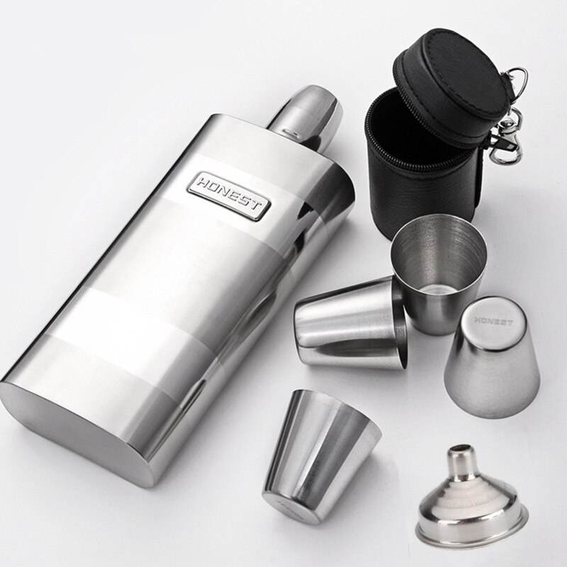 Alalinong 12OZ Food Grade Hip Flask Man Portable Liquor Whisky Flask Stainless Steel 304 Hip Flask Funnel Set With Box