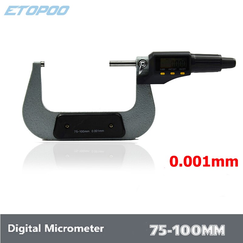 0.001mm Digital Outside Micrometer 0-25mm 25-50mm 50-75mm 75-100mm Electronic Micrometer Caliper Gauge Meter Micrometer Carbide