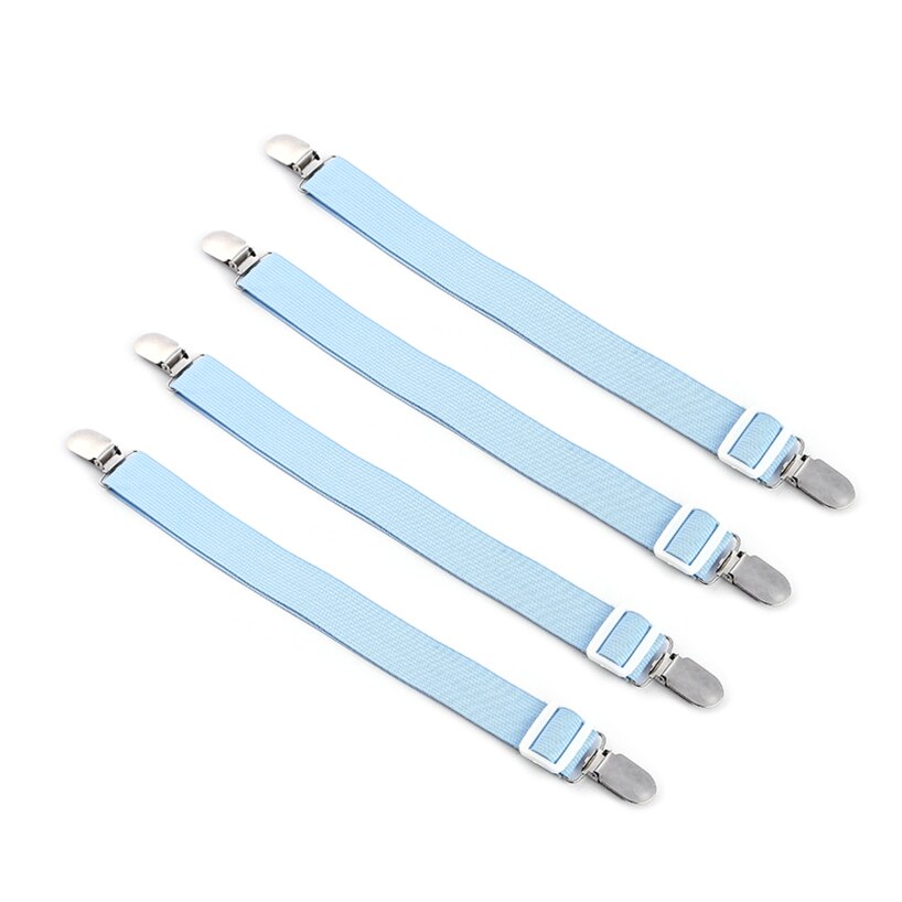 4pcs Adjustable Elastic Mattress Cover Corner Holder Clip Bed Sheet Fasteners Straps Grippers Suspender Cord Hook Loop Clasps 35: Blue
