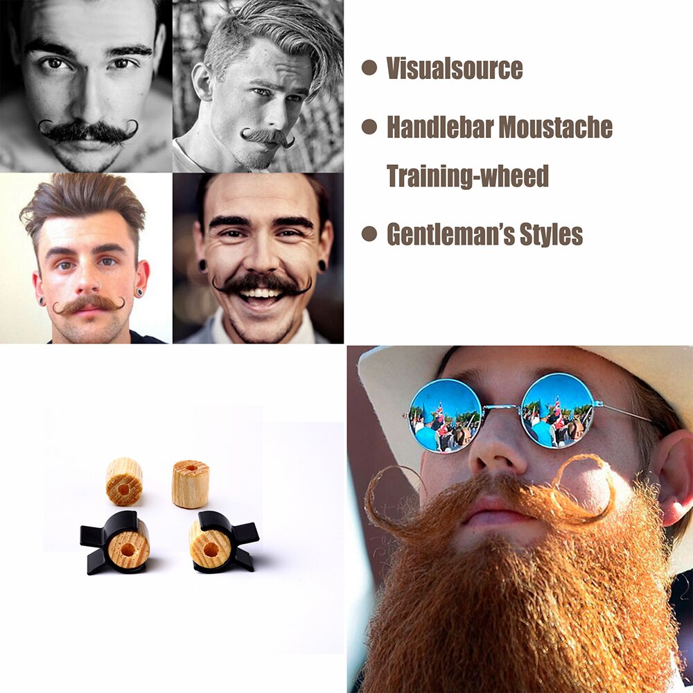 Roues d'entraînement de Moustache de guidon de Gel de silice en bois pour les hommes modèle de style de Moustache de Salon pour l'outil de coupe de mise en forme de barbe