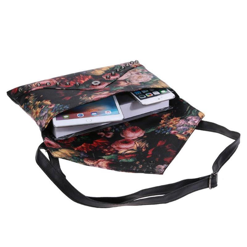 Olieverf Vrouwen handtassen crossbody schoudertassen Klinknagels Handtas Vrouwen Envelop Clutch Bag bolsos mujer