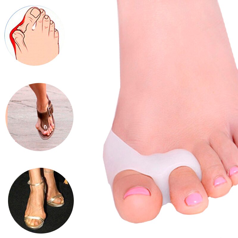 2pcs Silicone Gel Pointe Big Toe Cap Cover Foot Protectors Pads For Pointe Ballet Shoes Feet Care Tool Toe Spreader Pedicure