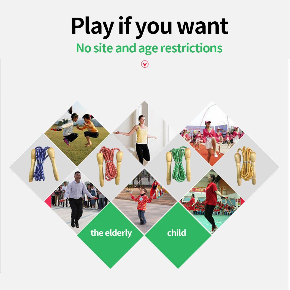 Houten Handvat Sprong Springtouwen Verstelbare Sne... – Grandado