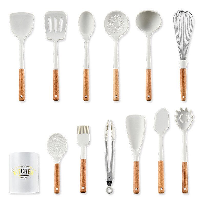 Silicone Utensil Kitchenware 1PC Non-stick Cooking Pot Cookware Spatula Egg Beaters Shovel Soup Spoon Kitchen Gadget Accessories