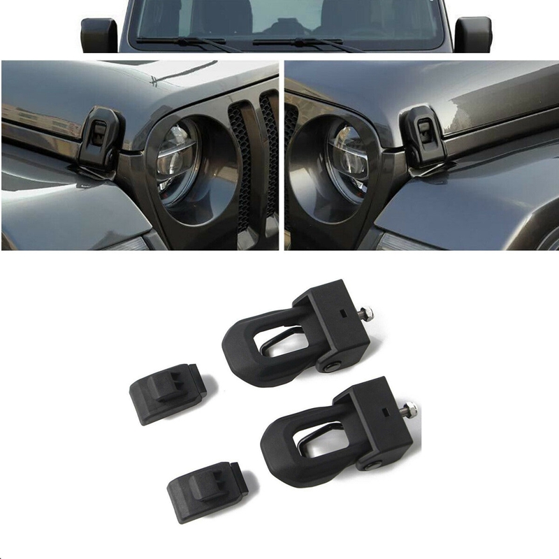 Cover Gesp Scharnier Hood Lock Links En Rechts Hood Klink Kit 68240952AD 68240951AB Voor 18 Wrangler Jl