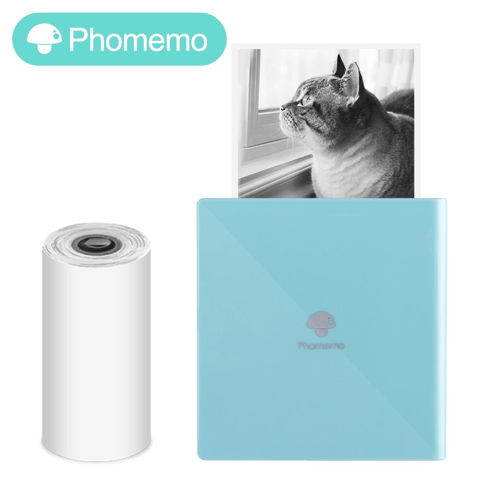 Phomemo M02 Thermal Portable Printer Wirelessly BT 203dpi Photo Label Memo Wrong Question Printing with USB Cable Imprimante: M02-BU