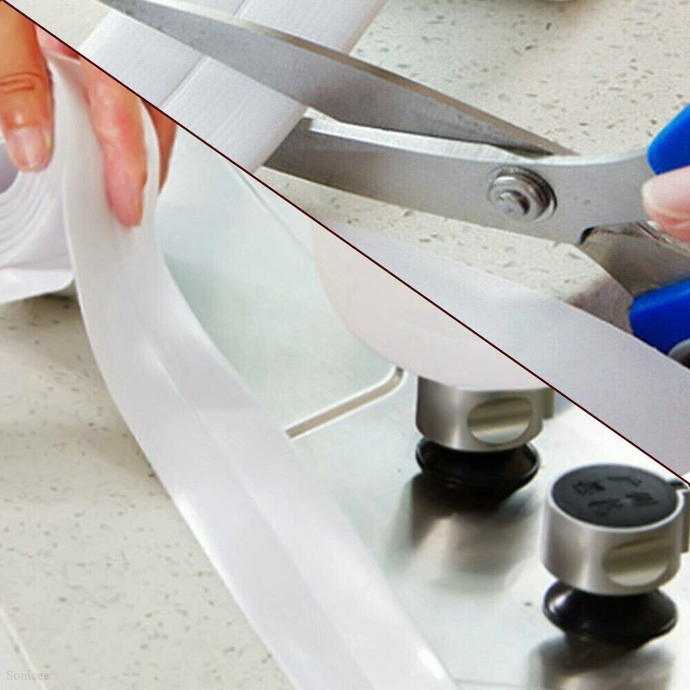Cinta autoadhesiva para fregadero de cocina, resistente al agua, molde fuerte, blanco, gris, para bañera, tira de huecos de inodoro, sello de agua para piscina