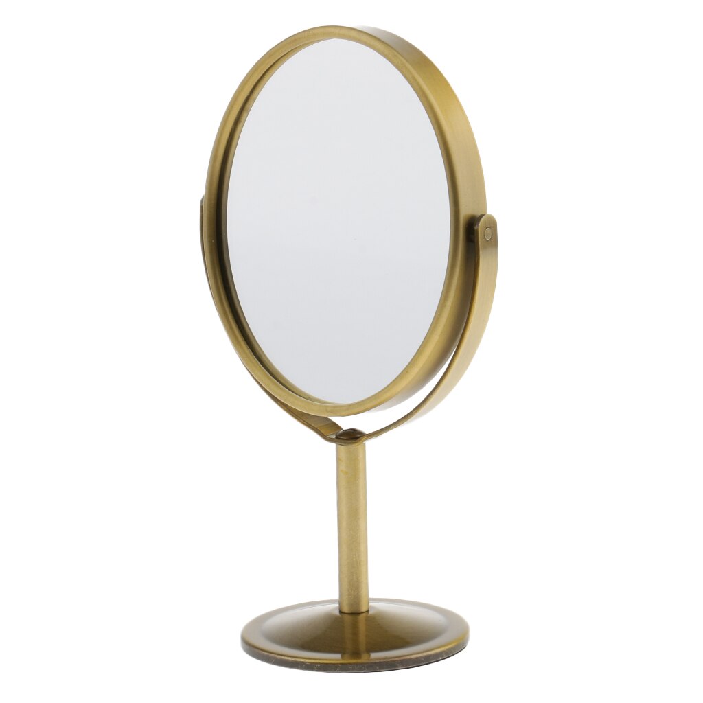 Table Mirror Magnification Tabletop Vanity Stand Oval Mirror Two-Side Makeup Dual Side Mirror Table Desktop Makeup Mirrors: Bronze
