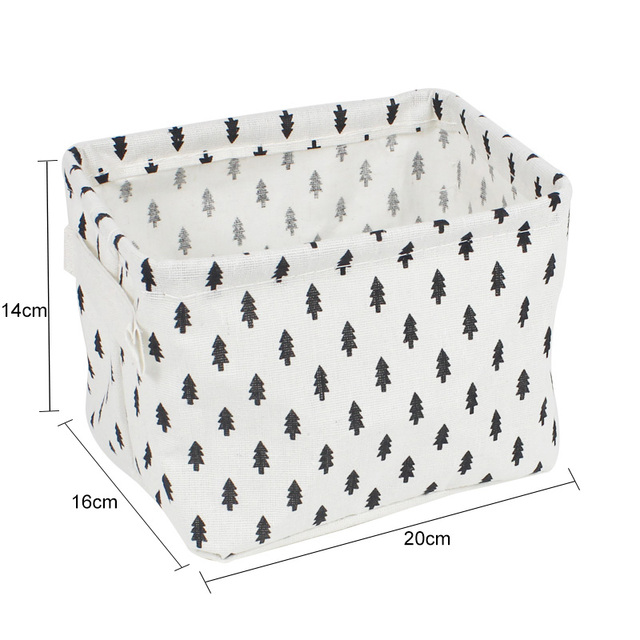 Underware Storage Organizer Office Stationery Linen Desktop Storage Box Waterproof Toy Sundries Storage Basket Cosmetic: plum