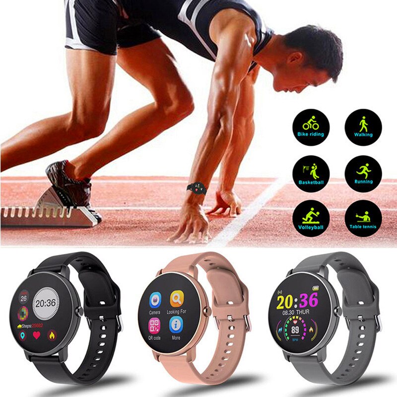 Smar twatch Full Touch Rotonda Donne di Pressione Sanguigna Orologio Smartwatch Donne Impermeabile Frequenza Cardiaca Tracker Orologio di Sport Della Vigilanza