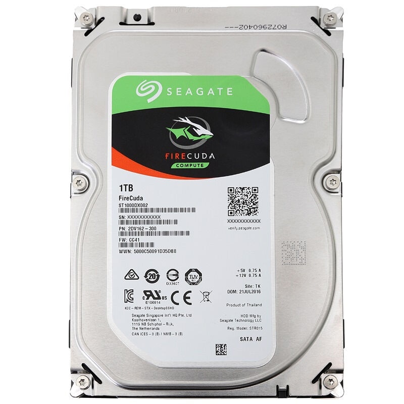 Seagate 1TB FireCuda ST1000DX002 3.5 inch Gaming SSHD(Solid State Hybrid Drive)7200 RPM SATA 6GB/S Cache 64MB hdd Hard Disk