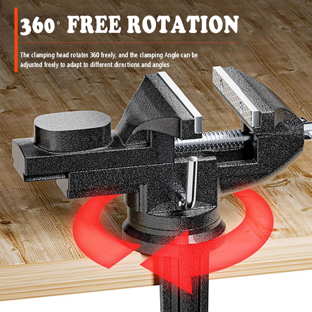 Bench Clamp Mini Vise Grip Clamp-On Bankschroef Met 360 Graden Draaivoet Voor Houtbewerking Leiding Boren Verstelbare Mini vise