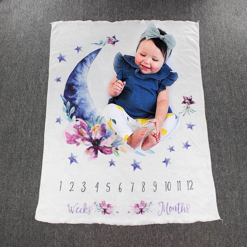 Baby Milestone Commemorative Blanket Newborn Full Moon Photo Background Cloth Photography Prop