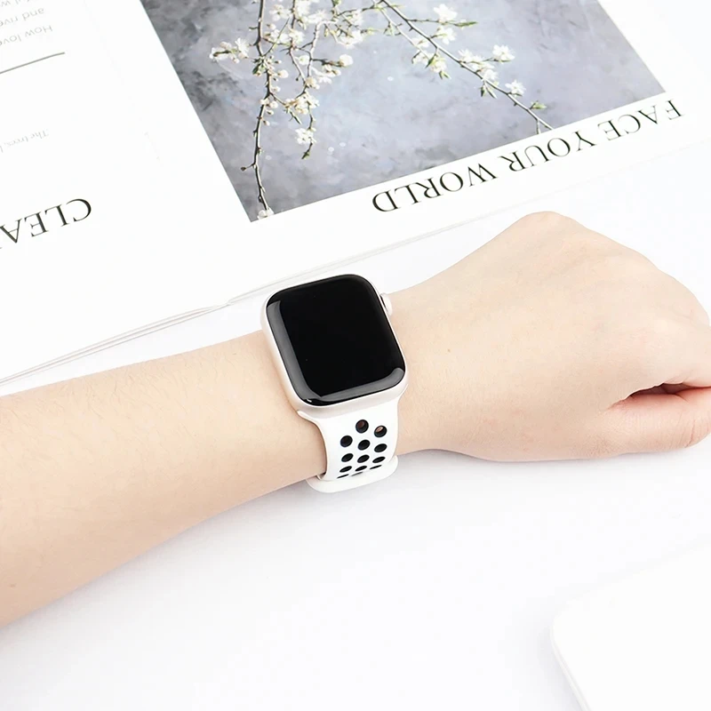 Bracelet de Sport pour Bracelets de montre Apple 44mm 45mm Ultra 2 49mm 40mm 41mm 42mm 45 44mm Bracelet en Silicone IWatch série 9 8 SE 7 3 bandes