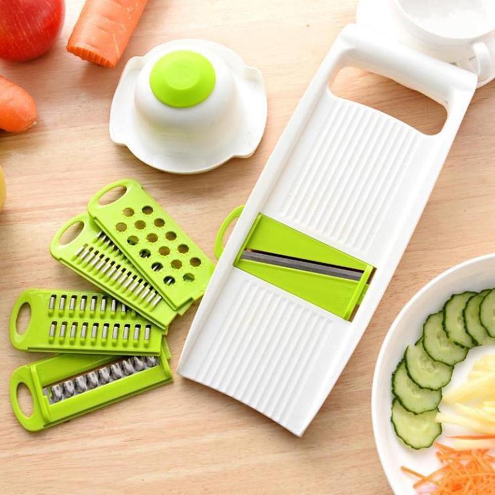 7 Pcs Vegetable Cutter Set Holder Slicer Potato Peeler Carrot Green Grater Shredders Kitchen Accessories Tool Gadget