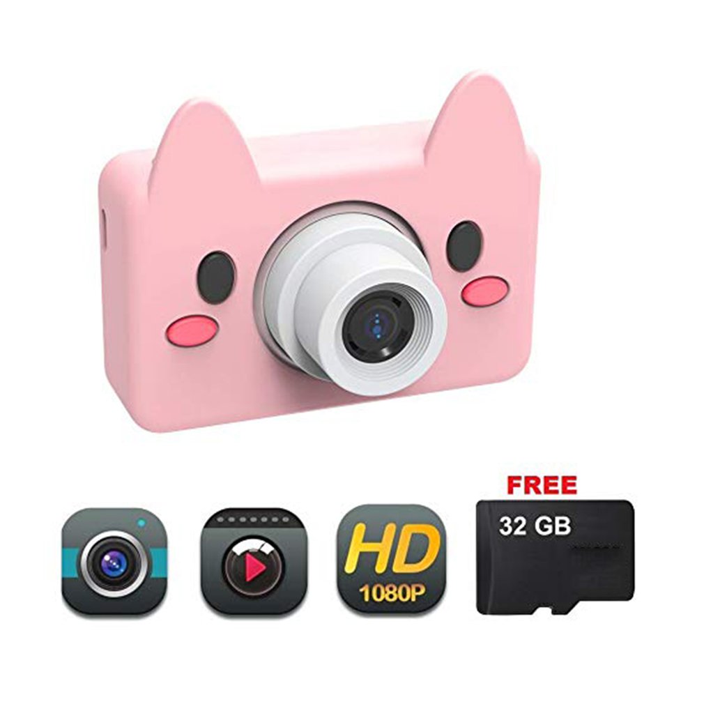 Kinderen Camera Producten-Girly Jaloezieën Roze Varken Dier Digitale Video Hd Camera Pig Digitale Video Camera Eenvoudig Te Bedienen