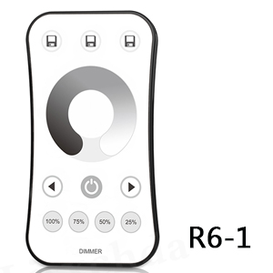 2.4g rf langaton led-kosketuskaukosäätimen himmennin 1ch 2ch 3ch led-ohjain yksiväriselle / värilämpötilalle / rgb led-nauhalle: R6-1