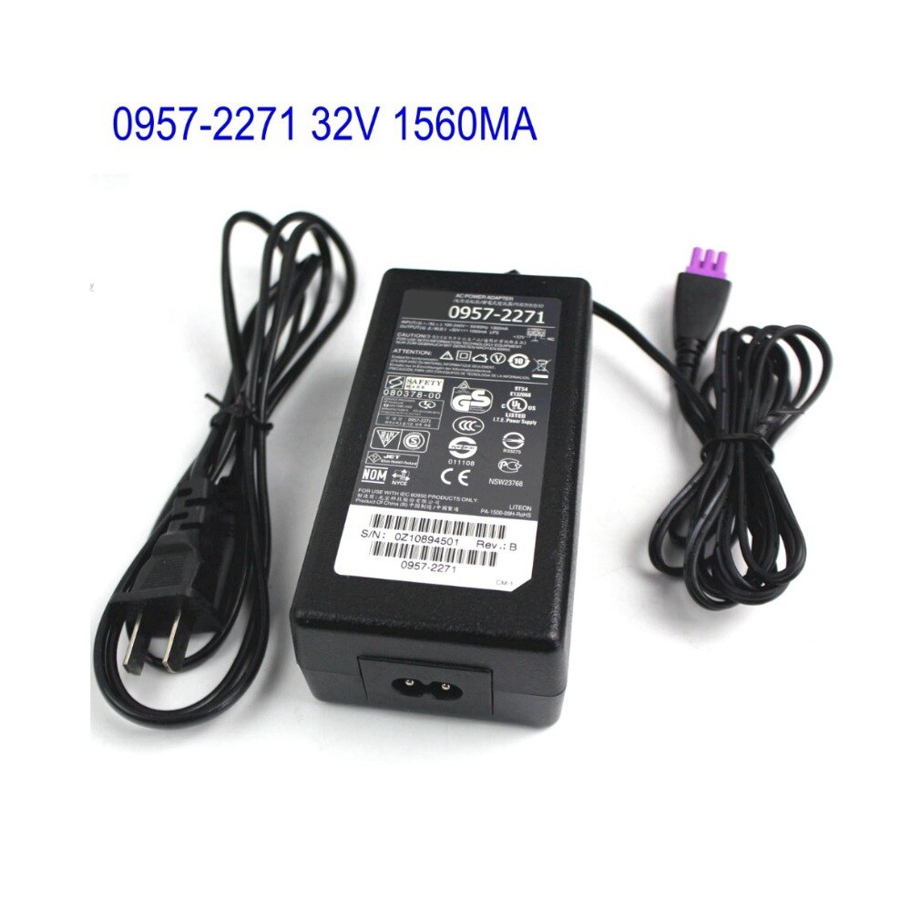 0957-2271 32 V 1560MA Originele AC Adapter Voeding Lader Voor HP Printer 0957-2105 0957- 2259 0957-2230 Met EU/US AC Kabel