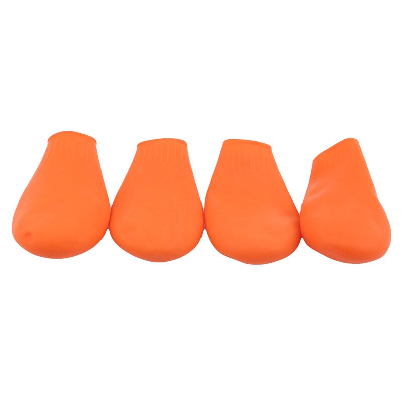 4Pcs/Set Waterproof Dog Shoes For Chihuahua Balloon Type Rubber Rain Boots Portable Dog Accessories Outdoor Footwear Socks: orange / L