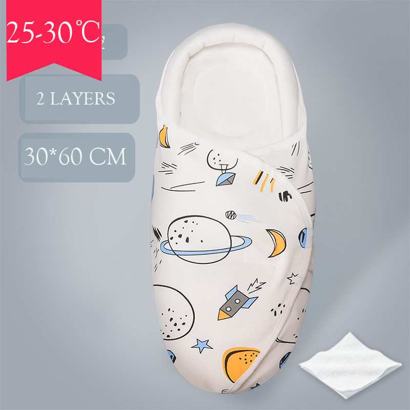 Manta envuelta con Velcro para bebé, almohada de cabeza en forma de U, protección, saco de dormir, cochecito para niño y niña: 2 Layers 03