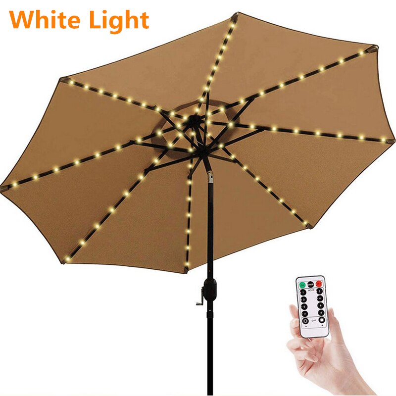 Parapluie de jardin, ficelle lumineuse, éclairage d'extérieur, Flexible, conforme à la norme IP67 104LED, luminaire décoratif, disponible en LED étanche ou LED: White Light