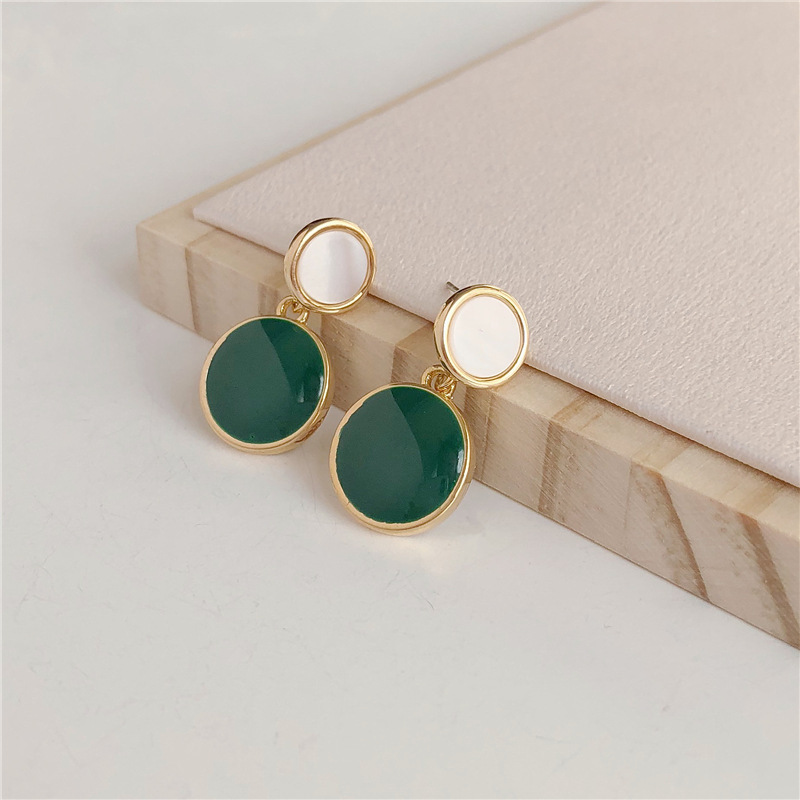 Boho geometriset neliön riippuvat korvakorut naisille emali kulta moderni korvakoru naisten korealaiset vintage korut: E080lv