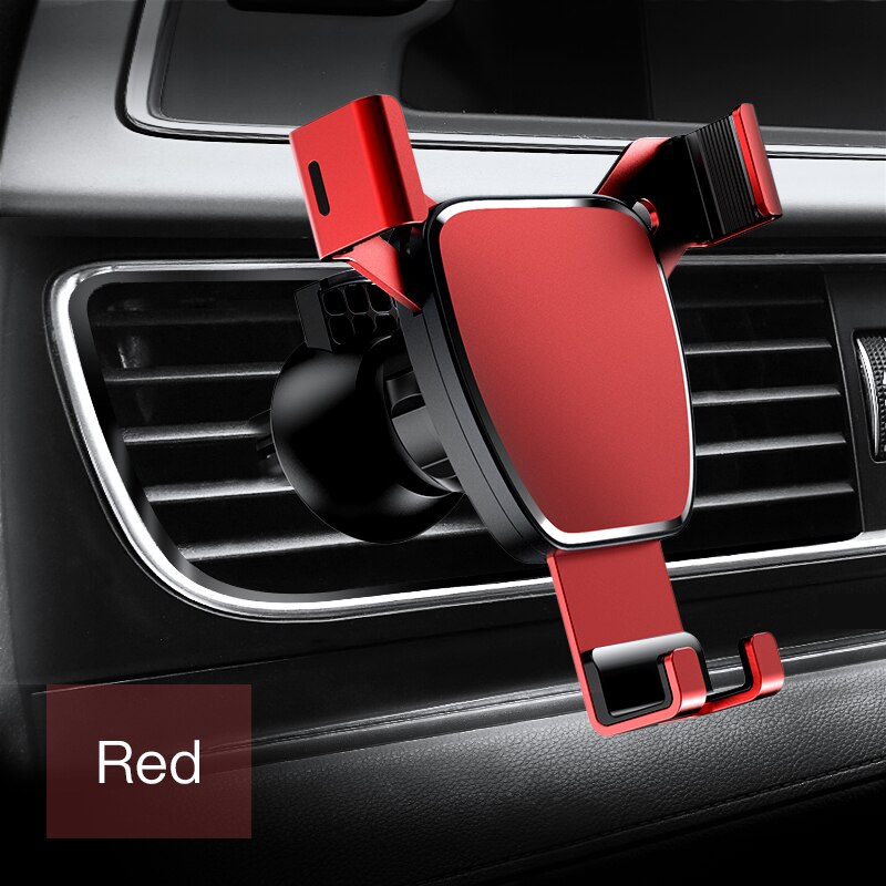 Meidi universal tyngdekraft bilbeslag bilventilator mobiltelefonholder bil luftventilmontering til smarttelefon biltilbehør: Rød