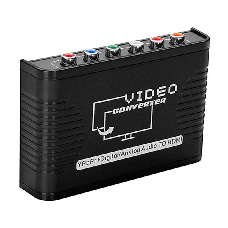 5 rca ypbpr komponent til hdmi/wii /ps3/ps4// hdtv video o omformer adapter med strømadapter -eu plugg