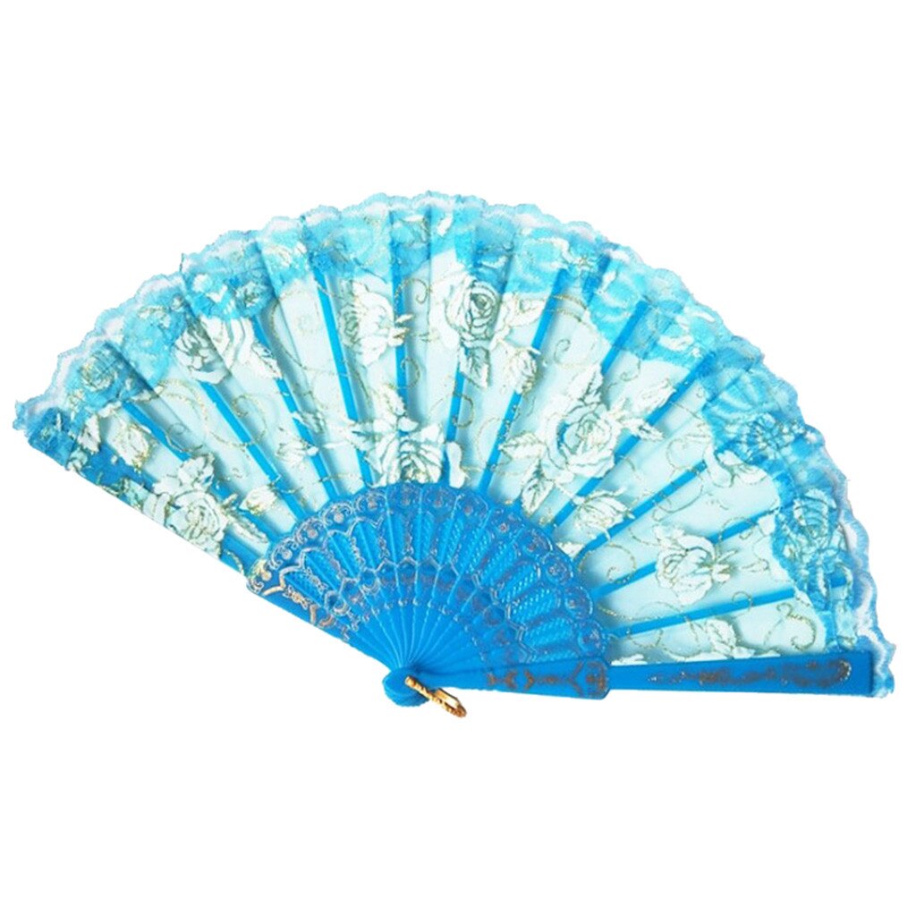 Vouwen Fans Bloemen Chinese Stijl Hollow Dance Wedding Hand Fans Schilderen Lace Silk Folding Handheld Bloemen Fans Abanico