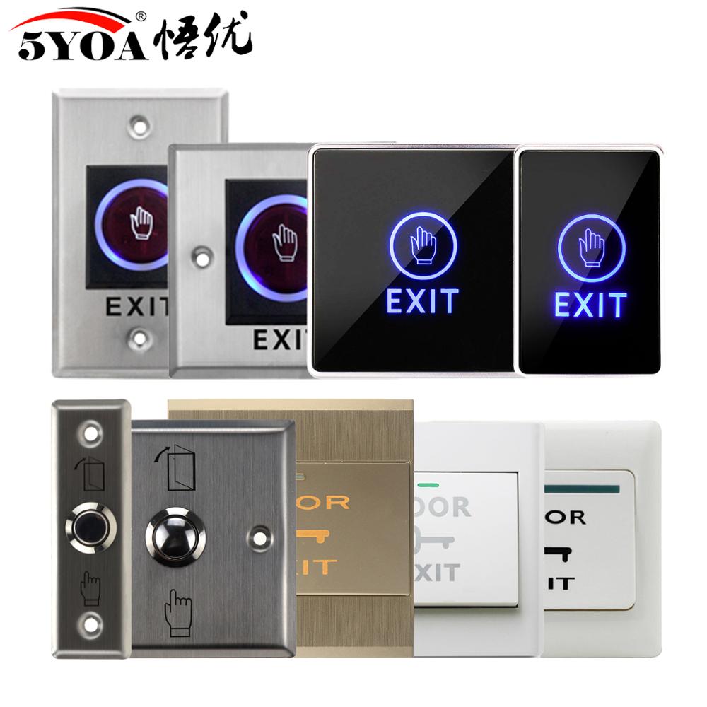 Bouton poussoir de sortie de porte, interrupteur de déverrouillage pour système de contrôle d&#39;accès de porte, ouverture tactile, NO COM NC