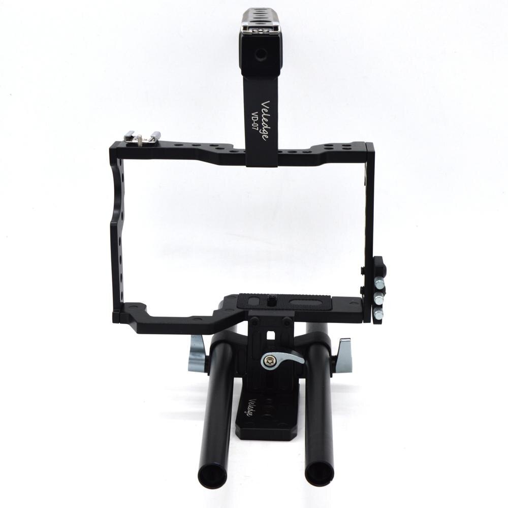 For Veledge VD-07 Rod Rig DSLR Camera Video Cage Kit Stabilizer for Sony Gh4 A7S A7 A7R A7Rii A7Sii Camera Accessories