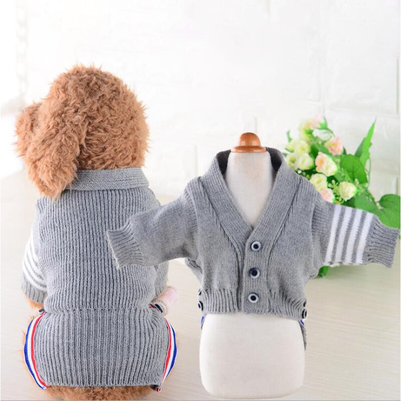 Camisola do cão jumper clássico animal de estimação macio casual outfit traje cardigan pijamas casaco de malha para schnauzer bulldog roupas de cachorro XXS-L