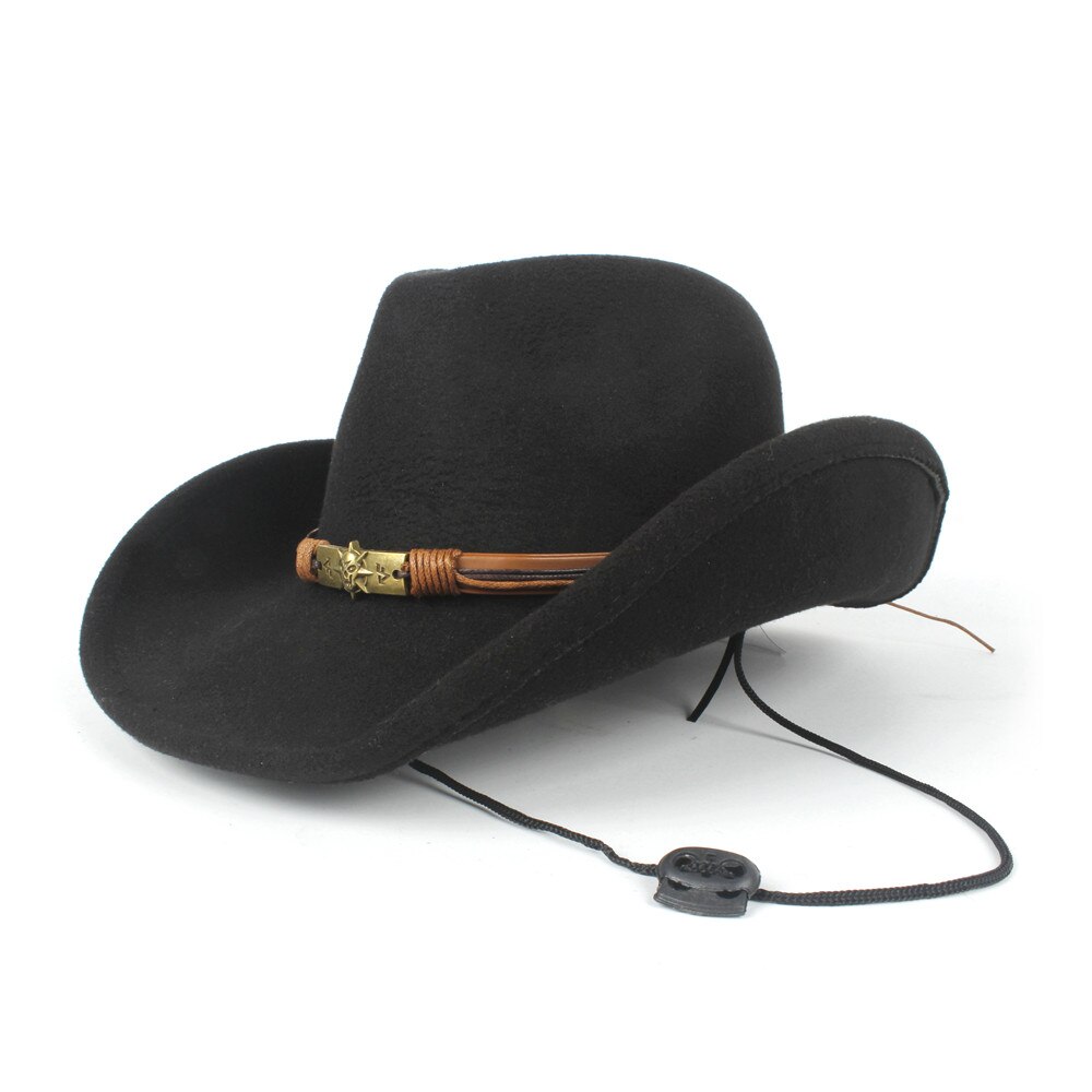 Lumoava naiset miehet villa ontto western cowboy hattu roll-up lieri herrasmies outblack sombrero hombre jazz cap tuuliköysi: Musta