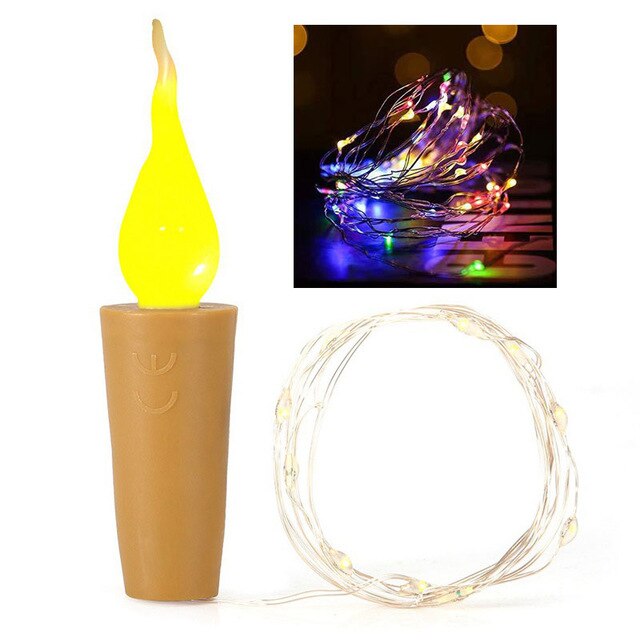 Kaars Kurk Licht 20 Led Fles Licht Batterij Kurk Party Bruiloft Kerstmis Halloween Bar Decoratie Warm Wit: 1pcs Color