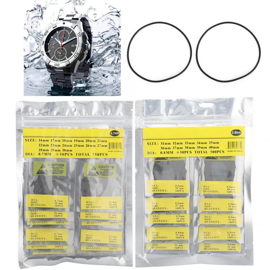 500 Stks/zak O Ring Rubber Seal Horloge Back Cover Seal Pakkingen Ruisonderdrukking Toetsenbord O-Ring Afdichting horloge Gereedschap